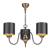 David Hunt Lighting Garbo 3 Light Pendant Bronze with Black Shades